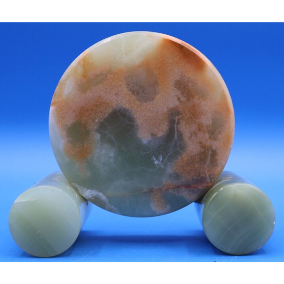 Quartz Green Onyx Marble Mantle Clock Vintage - Picture 3 of 8